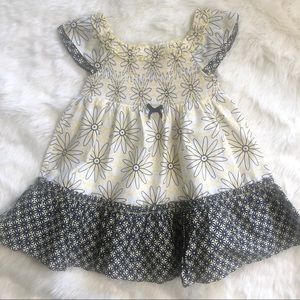 Navy and Yellow Daisy Smocked Dress